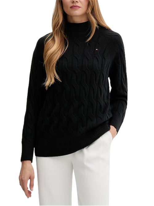 Maglioncino a collo alto a trecce Tommy Hilfiger | WW0WW46791BDS